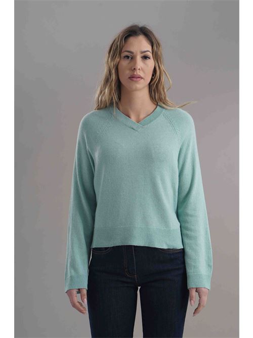 Maglia in misto lana brand unique | 24053MIST GREENY
